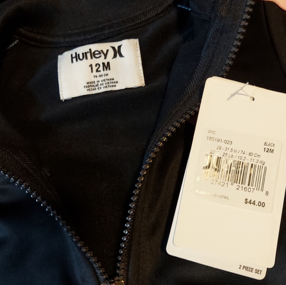 Hurley Black Jogger Set Girl's Size 12M NWT - Picture 8 of 9